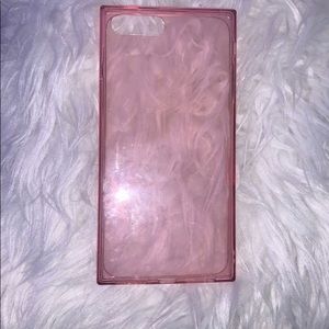 iPhone 7 Plus or 8 Plus pink square case